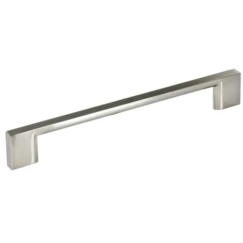 Cabinet Pull, 7-17/32 in L Handle, 11/32 in H Handle, 1-3/32 in Projection, Metal, Brushed Nickel Cabinet Pull, 7-17/32 in L Handle, 11/32 in H Handle, 1-3/32 in Projection, Metal, Brushed Nickel