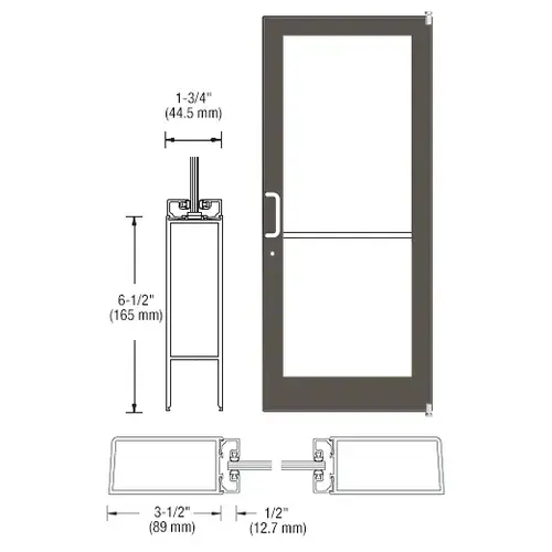 Bronze Black Anodized 400 Series Medium Stile (RHR) HRSO Single 3'0 x 7'0 Offset Hung with Pivots for Surf Mount Closer Complete Door Std. MS Lock & Bottom Rail Bronze Black Anodized 400 Series Medium Stile (RHR) HRSO Single 3'0 x 7'0 Offset Hung with Pivots for Surf Mount Closer Complete Door Std. MS Lock & Bottom Rail