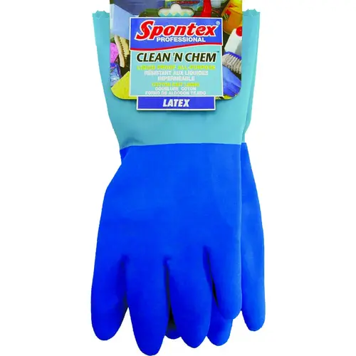 74043 Heavy-Duty Protective Gloves, XL, Latex, Blue Pair