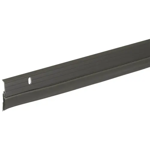 Frost King Door Sweep, Brushed Chrome Flange, 36 in L, 1-3/4 in W, Aluminum Flange, Vinyl Insert