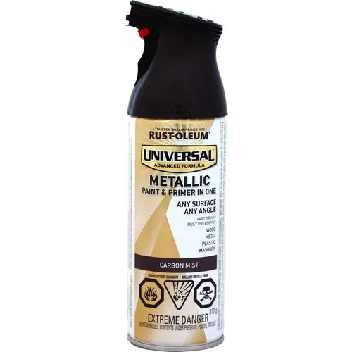UNIVERSAL Spray Paint, Metallic, Carbon Mist, 312 g, Aerosol Can UNIVERSAL Spray Paint, Metallic, Carbon Mist, 312 g, Aerosol Can