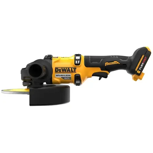 FLEXVOLT Brushless Grinder with Kickback Brake Kit, Tool Only, 60 V, 5/8-11 Spindle, 7 in Dia Wheel FLEXVOLT Brushless Grinder with Kickback Brake Kit, Tool Only, 60 V, 5/8-11 Spindle, 7 in Dia Wheel