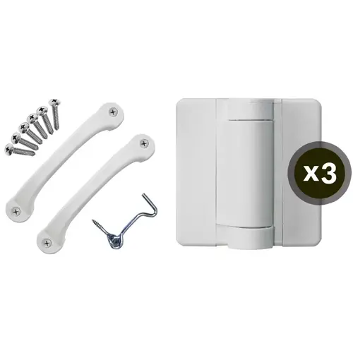 Hardware Kit, Poly, White, For: Wood Screen Doors Hardware Kit, Poly, White, For: Wood Screen Doors