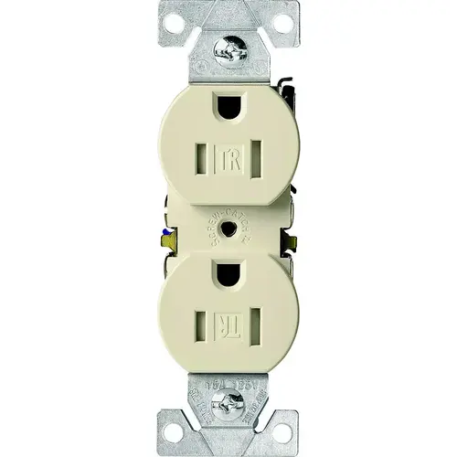 Duplex Receptacle, 2 -Pole, 15 A, 125 V, Push, Side Wiring, NEMA: 5-15R, Ivory - pack of 10 Duplex Receptacle, 2 -Pole, 15 A, 125 V, Push, Side Wiring, NEMA: 5-15R, Ivory - pack of 10