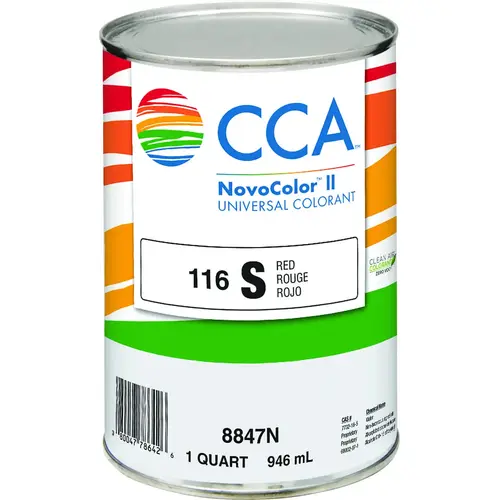 NovoColor II Series 076.00.005 Universal Colorant, Fast Red, Liquid, 1 qt NovoColor II Series 076.00.005 Universal Colorant, Fast Red, Liquid, 1 qt