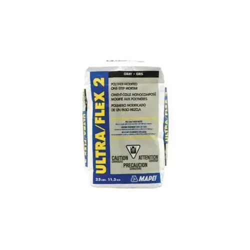 Ultraflex 2 Series 60053 Tile Mortar, Gray, Powder, 10 lb Bag