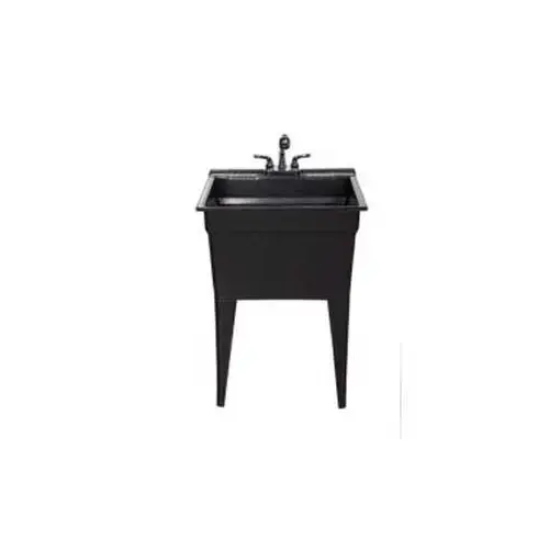 Laundry Tub, 32-1/2 in OAH, Polypropylene, Black Laundry Tub, 32-1/2 in OAH, Polypropylene, Black