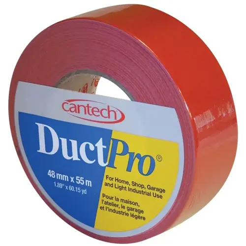 DUCTPRO 39702 Duct Tape, 55 m L, 48 mm W, Polyethylene Backing, Red