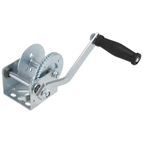 Hand Winch, 600 lb, Steel Silver Hand Winch, 600 lb, Steel Silver