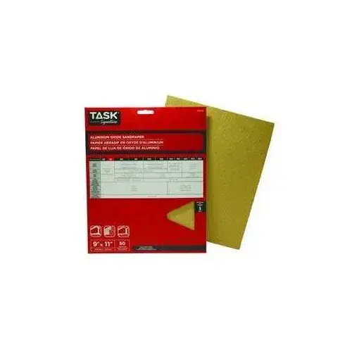 Sandpaper, 11 in L, 9 in W, Coarse, 40 Grit, Aluminum Oxide Abrasive, Paper Backing