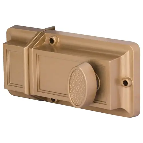 Rim Deadlock, Keyed Different Key, Brass, Brass, KW1 Keyway, 1-2-3/8 in Thick Door Rim Deadlock, Keyed Different Key, Brass, Brass, KW1 Keyway, 1-2-3/8 in Thick Door