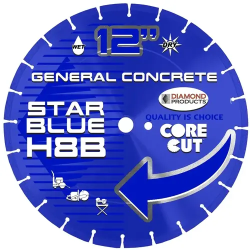 Star Blue High-Speed Blade, 12 in Dia, Universal Arbor, High-Speed Diamond Cutting Edge Star Blue High-Speed Blade, 12 in Dia, Universal Arbor, High-Speed Diamond Cutting Edge
