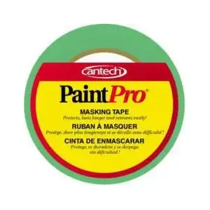 Cantech 309242455 PaintPro 309 Series 309-24 Masking Tape, 55 m L, 24 mm W, Crepe Paper Backing, Green