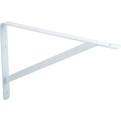 Heavy-Duty Shelf Bracket, 550 lb/Piece, 16 in L, 10 in H, Steel, White Heavy-Duty Shelf Bracket, 550 lb/Piece, 16 in L, 10 in H, Steel, White