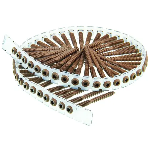 Deck Screw, #8 Thread, 2-1/2 in L, Cupped, Pan Head, #2 Drive, Steel Gray - pack of 800