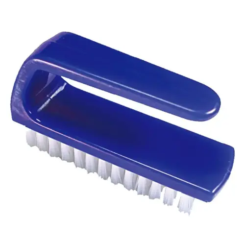Mini Scrub Brush, 0.6 in L Trim, Nylon Bristle, White Bristle, 7/8 in W Brush, 3 in OAL