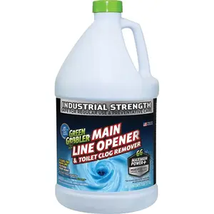 GREEN GOBBLER G0670J/0G0670JW G0670 Drain Cleaner, Liquid, Colorless, Odorless, 128 oz Bottle