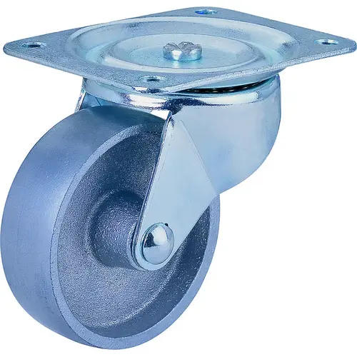 Swivel Caster, 4 in Dia Wheel, 1-1/4 in W Wheel, Steel Wheel, Gray, 500 lb, Steel Housing Material Swivel Caster, 4 in Dia Wheel, 1-1/4 in W Wheel, Steel Wheel, Gray, 500 lb, Steel Housing Material