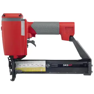 Senco 300120N SKSXP Series Pneumatic Wire Stapler, 1/4 in W Crown, 3/4 to 1-1/2 in L Leg, 145 lb Magazine, 2.16 scfm Air Gray/Red