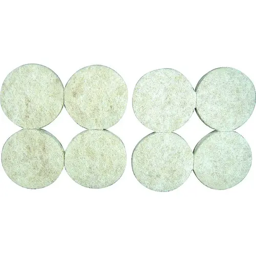 Furniture Pad, Felt Cloth, Beige, 1-1/2 in Dia, 3/16 in Thick, Round - pack of 8 Furniture Pad, Felt Cloth, Beige, 1-1/2 in Dia, 3/16 in Thick, Round - pack of 8