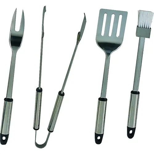 Barbecue Tool Set with Handle and Hanger, 1.5 mm Gauge, Stainless Steel Blade, Stainless Steel Barbecue Tool Set with Handle and Hanger, 1.5 mm Gauge, Stainless Steel Blade, Stainless Steel