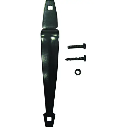 Gate Door Pull, 1-1/4 in W, 10-3/8 in D, 1-3/4 in H, Steel, Powder-Coated Black