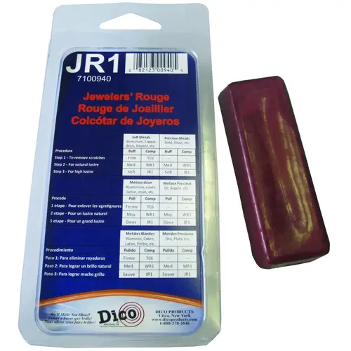 Buffing Compound, 1/2 in Thick, Jewelers Rouge, Red Buffing Compound, 1/2 in Thick, Jewelers Rouge, Red