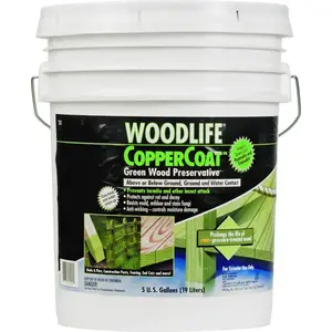 Wolman 1902A WoodLife CopperCoat Wood Preservative, Green, Liquid, 5 gal, Can