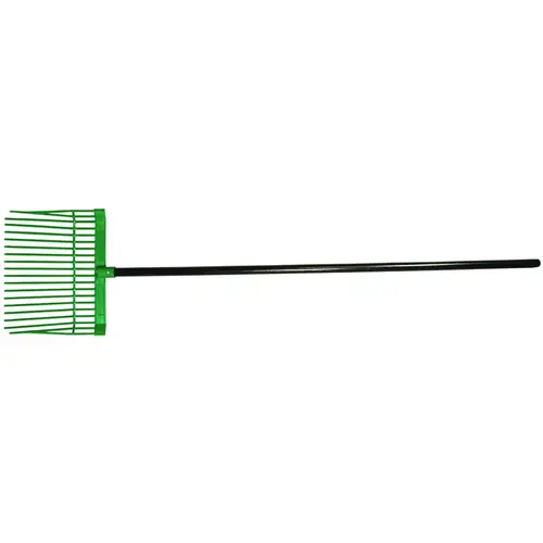 Manure/Bedding Fork, Round Tine, Polycarbonate Tine, Wood Handle, Straight Handle, 52 in L Handle