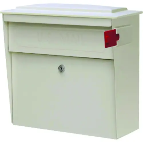 Mailbox, Steel, Powder-Coated, White, 15-3/4 in W, 7-1/2 in D, 16 in H
