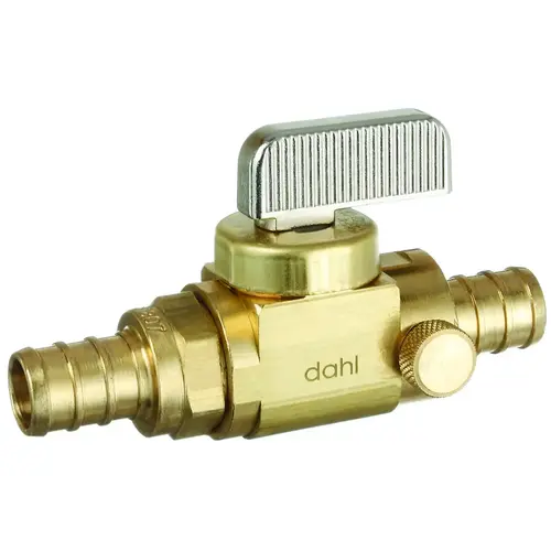 Stop and Isolation Valve, 1/2 x 1/2 in Connection, Crimp, 250 psi Pressure, Manual Actuator Brass