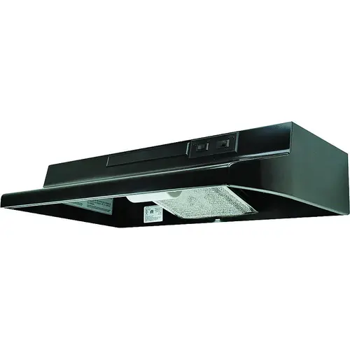 Advantage AV Series Range Hood, 180 cfm, 2 Fan, 36 in W, 12 in D, 6 in H, Steel, Black
