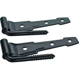 ProSource LR-174-PS Hook/Strap Hinge, Steel, 180 Range of Motion, Screw Mounting Black - pack of 2