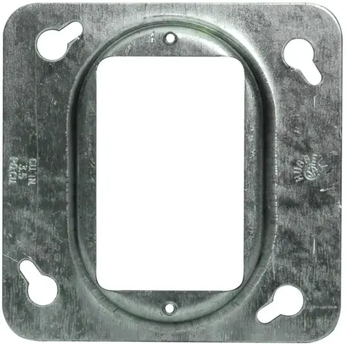 Box Cover, 4 in L, 4 in W, Square, Metal, Silver, Galvanized Box Cover, 4 in L, 4 in W, Square, Metal, Silver, Galvanized