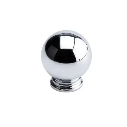 Cabinet Knob, 1-3/8 in Projection, Metal, Chrome-Plated Cabinet Knob, 1-3/8 in Projection, Metal, Chrome-Plated