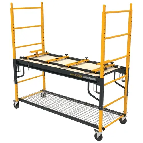 4-in-1 Scaffolding, Miter Saw Stand, Storage Rack & Utility Cart