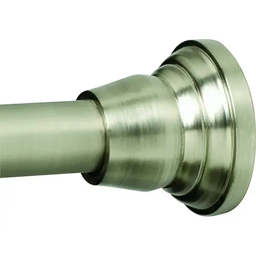 Shower Curtain Rod, 46 to 72 in L Adjustable, Steel, Satin Nickel