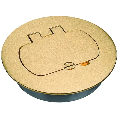 Floor Box Cover, Rectangular, Brass