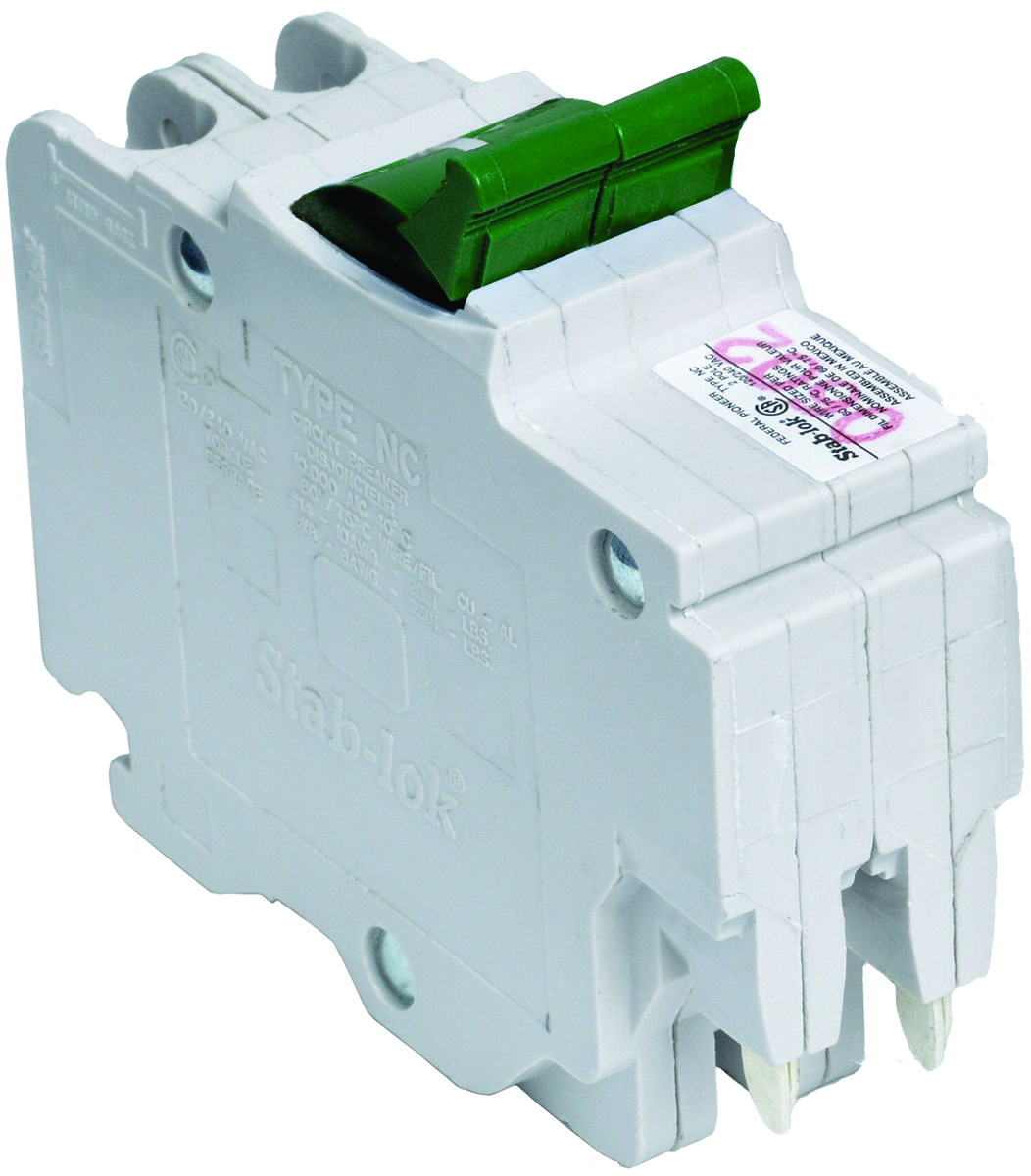 Square D NC0230CP Circuit Breaker, NC, 30 A, 2 -Pole, 240 V, Plug Mounting, Green