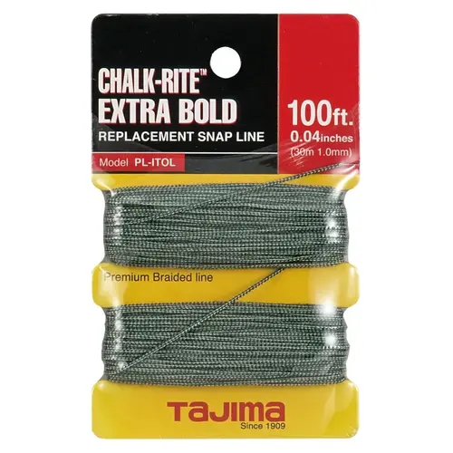 Chalk-Rite 100 Ft. Braided Nylon Extra Bold Chalk Line Black/White Chalk-Rite 100 Ft. Braided Nylon Extra Bold Chalk Line Black/White