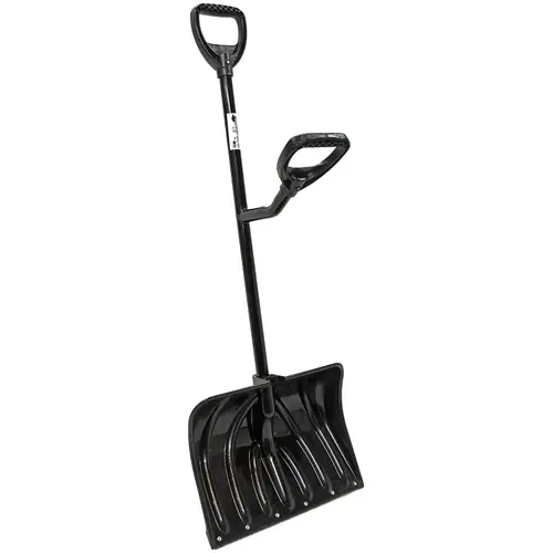SNW101 Snow Shovel, 13-1/2 in W Blade, 18 in L Blade, Combination Blade, Steel Handle