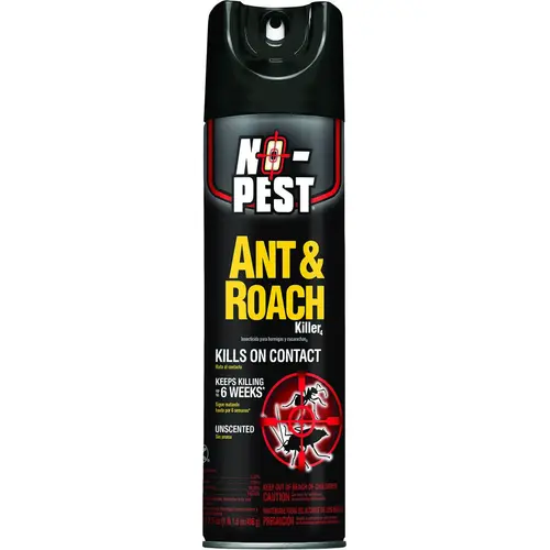 Ant and Roach Killer, Spray Application, 17.5 oz Aerosol Can Clear