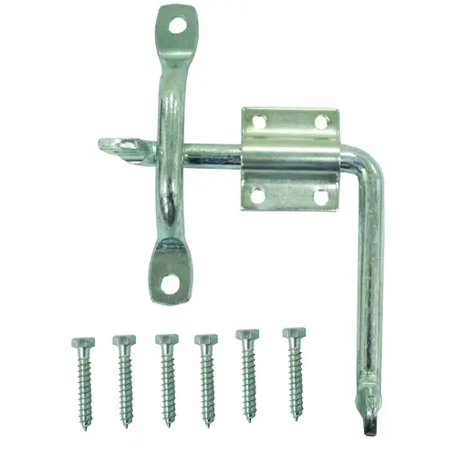 Gate Latch Bar, 7/16 in Bolt Head, 5 in L Bolt, Steel, Zinc Zinc-Plated Gate Latch Bar, 7/16 in Bolt Head, 5 in L Bolt, Steel, Zinc Zinc-Plated