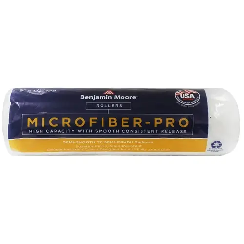 Roller Cover, 1/2 in Thick Nap, 9 in L, Microfiber Cover Roller Cover, 1/2 in Thick Nap, 9 in L, Microfiber Cover