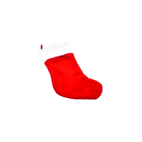 Christmas Stocking, Polyester, Red & White