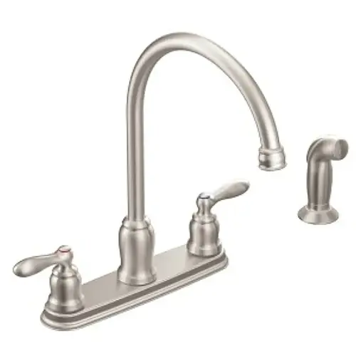 Caldwell Series Kitchen Faucet, 1.5 gpm, 2-Faucet Handle, Stainless Steel, Stainless Steel Caldwell Series Kitchen Faucet, 1.5 gpm, 2-Faucet Handle, Stainless Steel, Stainless Steel
