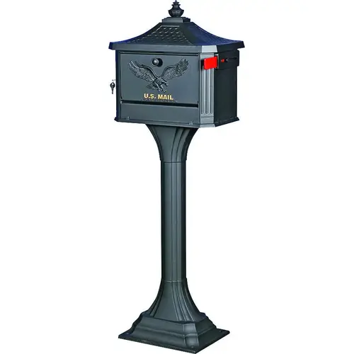 PED0000B Mailbox Post Combo, 1250 cu-in Mailbox, Aluminum Mailbox, Aluminum Post, Black PED0000B Mailbox Post Combo, 1250 cu-in Mailbox, Aluminum Mailbox, Aluminum Post, Black