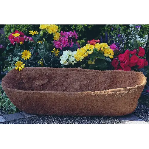 Planter Liner, 30 in W, 9 in H, Rectangular, Natural Coconut, Brown - pack of 10 Planter Liner, 30 in W, 9 in H, Rectangular, Natural Coconut, Brown - pack of 10