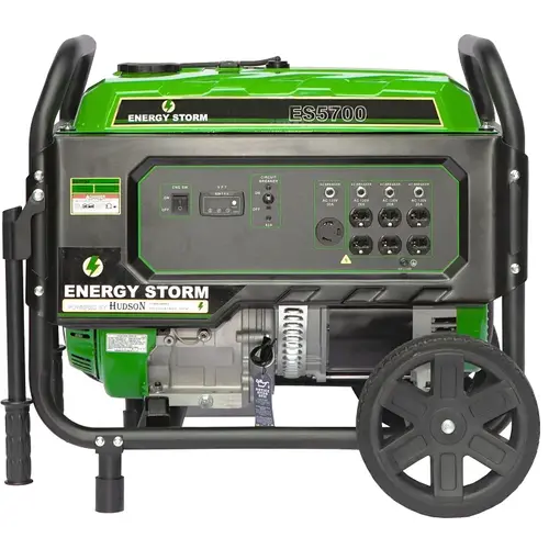 Portable Generator, 42.2 A, 120 V, 5700 W Output, Octane Gas, 6.5 gal Tank, 10 hr Run Time Portable Generator, 42.2 A, 120 V, 5700 W Output, Octane Gas, 6.5 gal Tank, 10 hr Run Time