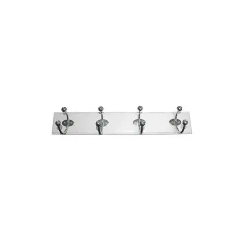 Utility Hook Rack, 10 kg, 4-Hook, Metal, Chrome Gray/White Utility Hook Rack, 10 kg, 4-Hook, Metal, Chrome Gray/White